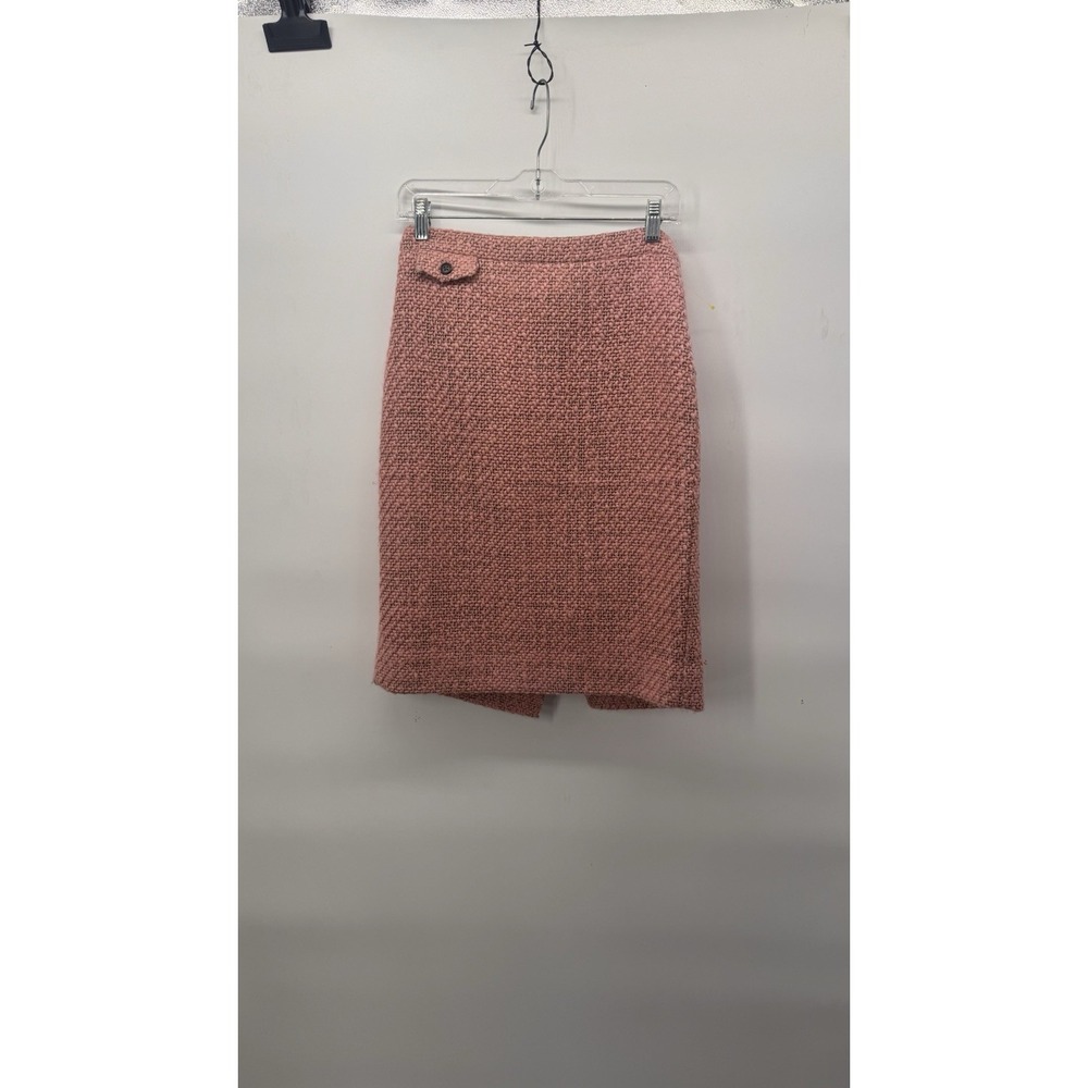 J. Crew No. 2 Pencil Skirt In Pink Confetti Tweed Back Zip Size 4 Pocket Barbie